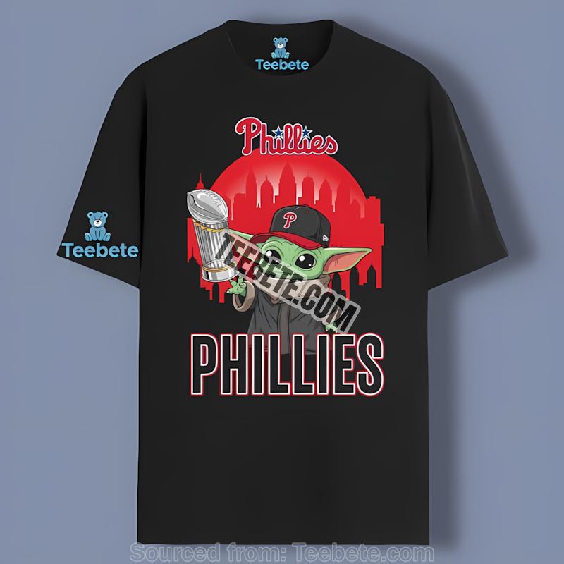 Philadelphia Phillies Baby Yoda Holding World Series Trophy Shirt
