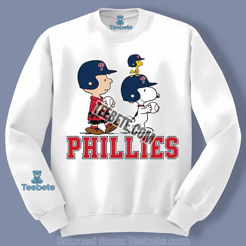 Philadelphia Phillies Charlie Brown And Snoopy Retro Long Sleeve Philadelphia Phillies Charlie Brown And Snoopy Retro Long Sleeve
