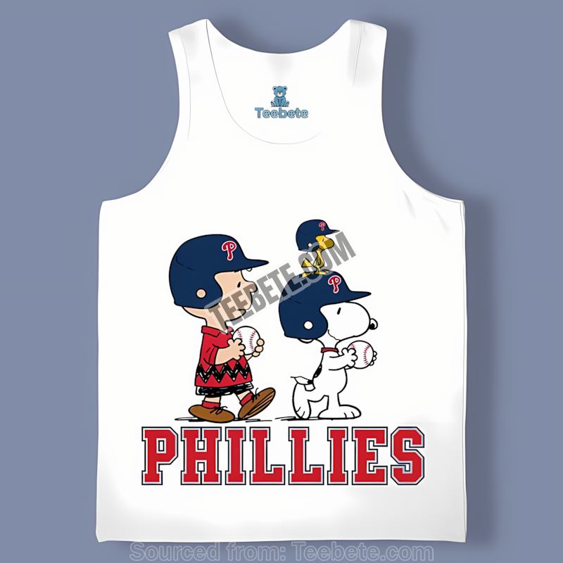 Philadelphia Phillies Charlie Brown And Snoopy Retro Tanktop Philadelphia Phillies Charlie Brown And Snoopy Retro Tanktop