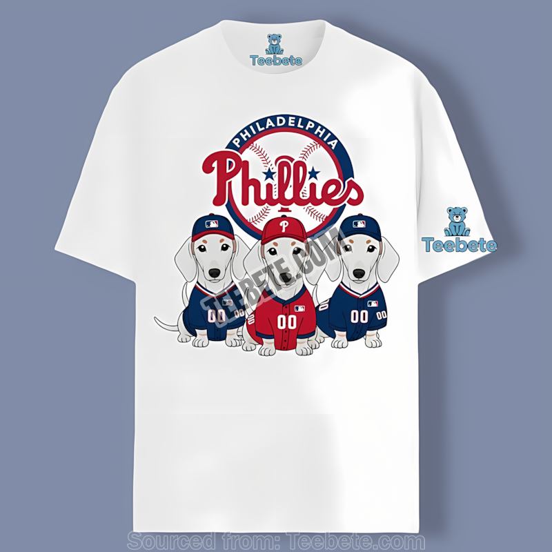Philadelphia Phillies Dachshund Dogs Vintage Shirt
