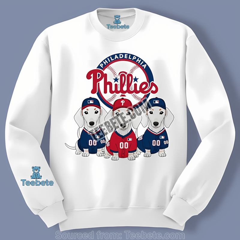 Philadelphia Phillies Dachshund Dogs Vintage Long Sleeve Philadelphia Phillies Dachshund Dogs Vintage Long Sleeve