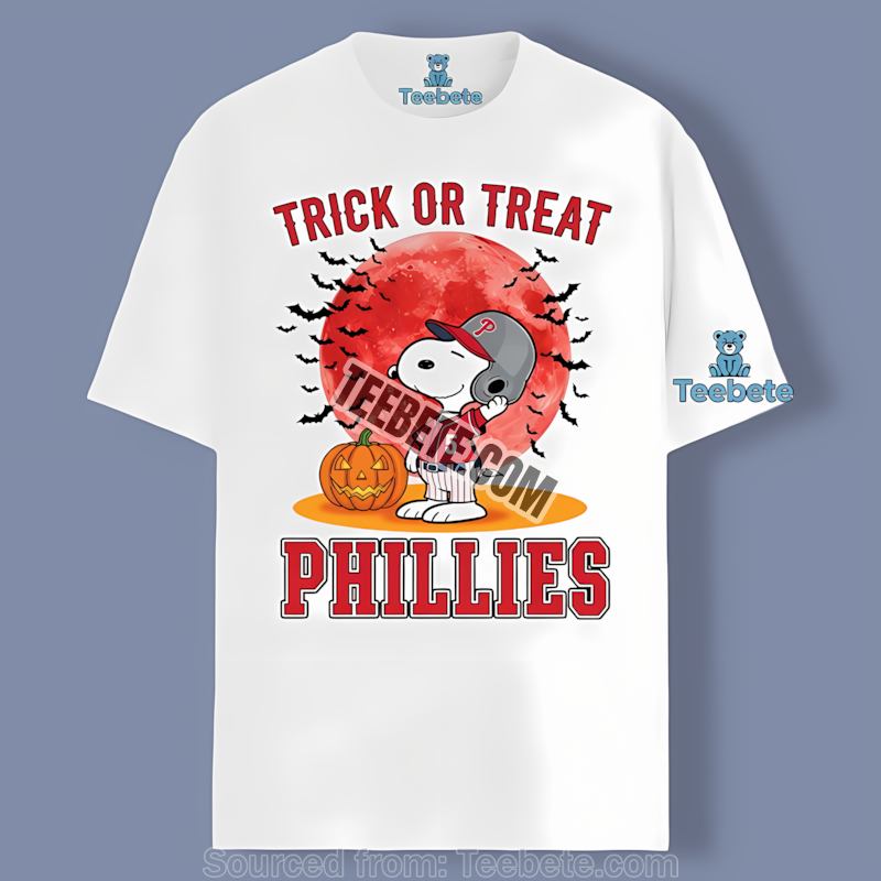 Philadelphia Phillies Halloween Snoopy Trick Or Treat Shirt