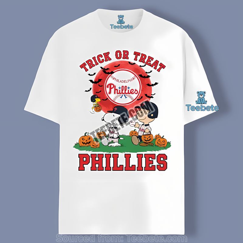 Philadelphia Phillies Halloween Trick Or Treat Charlie Snoopy Shirt