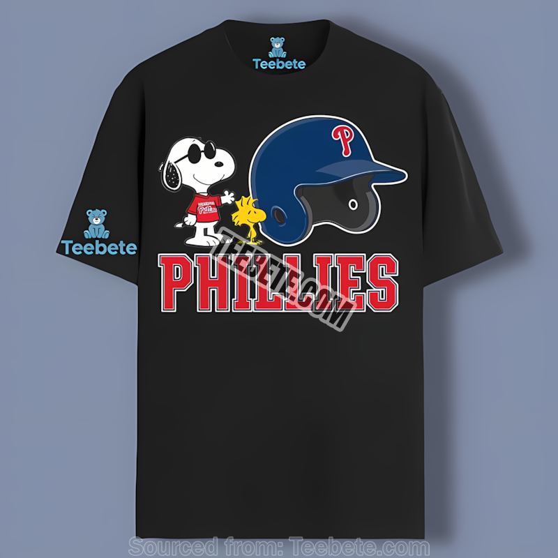 Philadelphia Phillies Helmet Vs Snoopy Woodstock Shirt