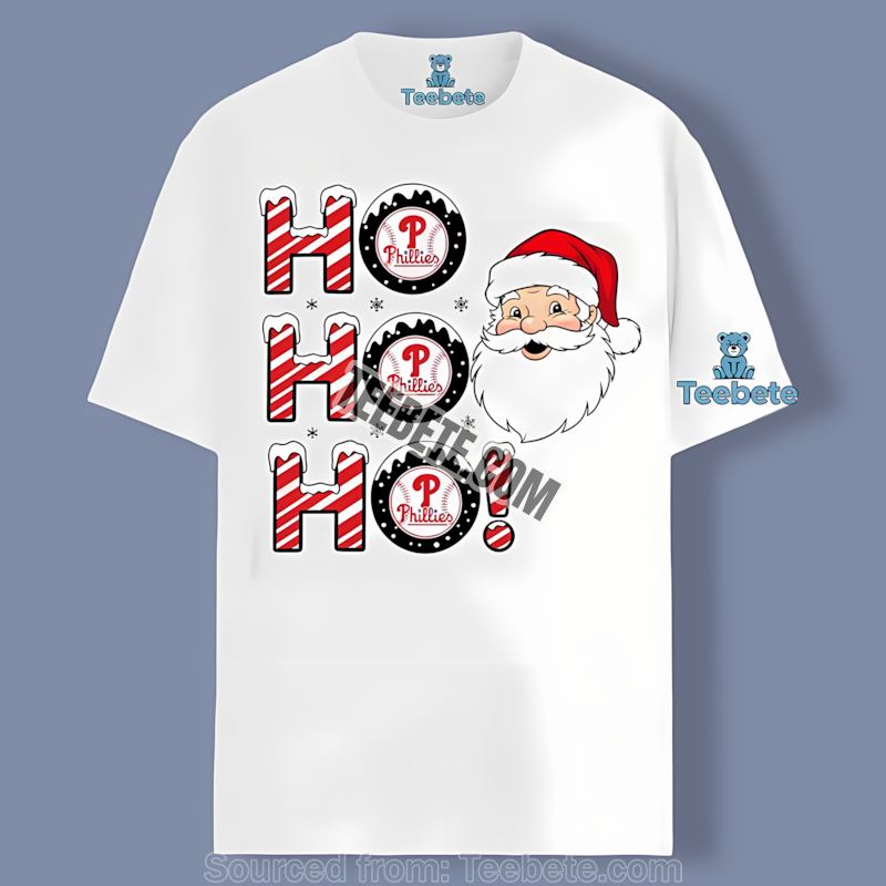 Philadelphia Phillies Ho Ho Ho Santa Christmas Shirt