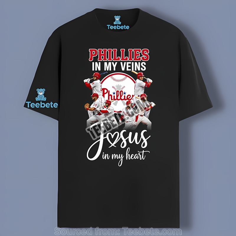 Philadelphia Phillies In My Veins Jesus In My Heart Shirt