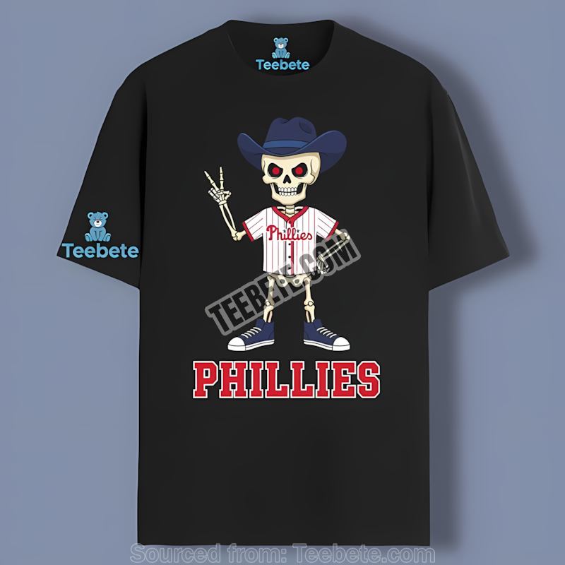 Philadelphia Phillies Skeleton Cowboy Unisex Shirt