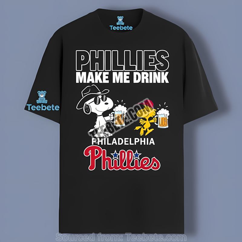 Philadelphia Phillies Snoopy Make Me Drink Shirt