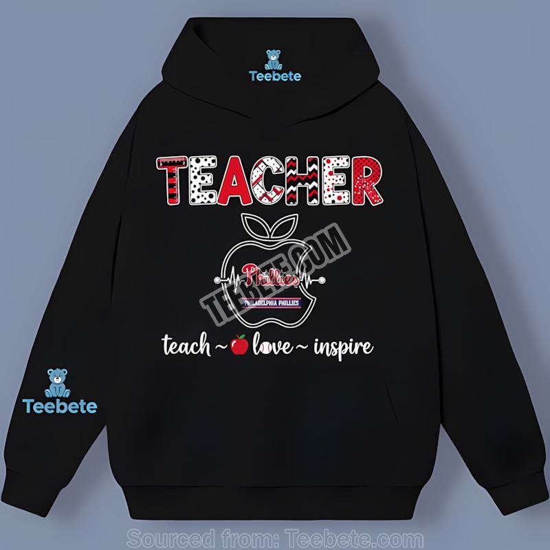 Philadelphia Phillies Teacher Apple Inspire Retro Hoodie Philadelphia Phillies Teacher Apple Inspire Retro Hoodie