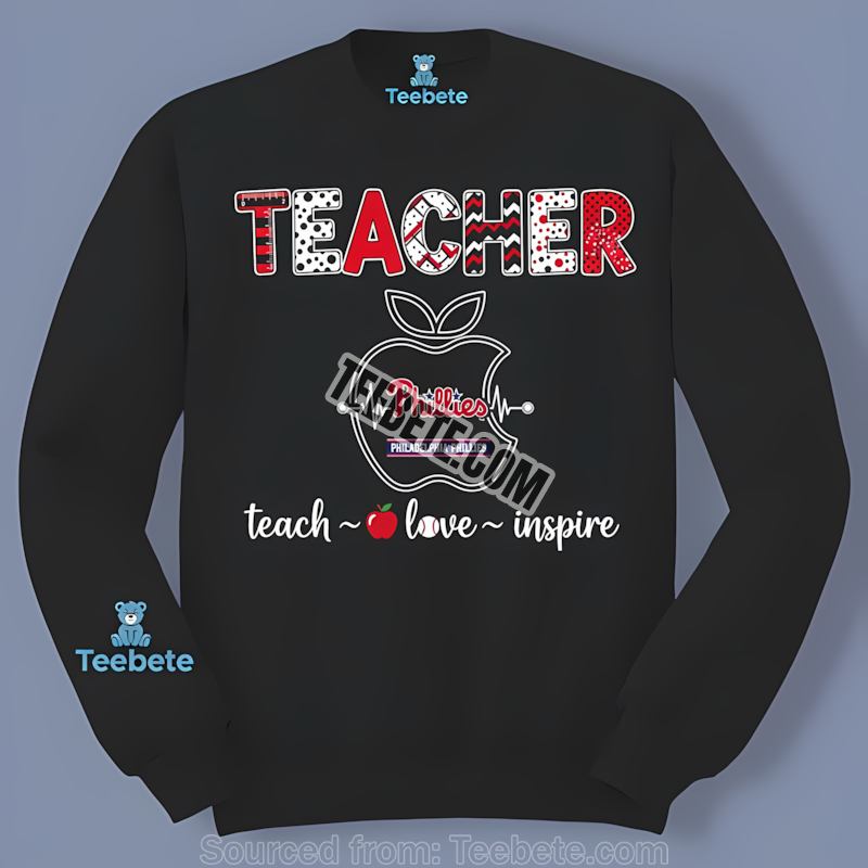 Philadelphia Phillies Teacher Apple Inspire Retro Long Sleeve Philadelphia Phillies Teacher Apple Inspire Retro Long Sleeve