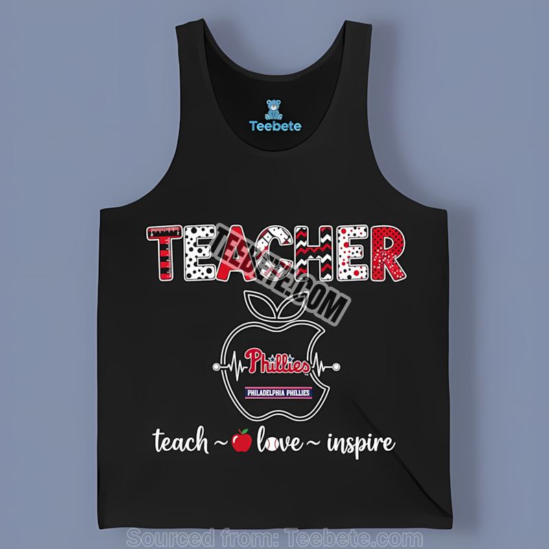 Philadelphia Phillies Teacher Apple Inspire Retro Tanktop Philadelphia Phillies Teacher Apple Inspire Retro Tanktop