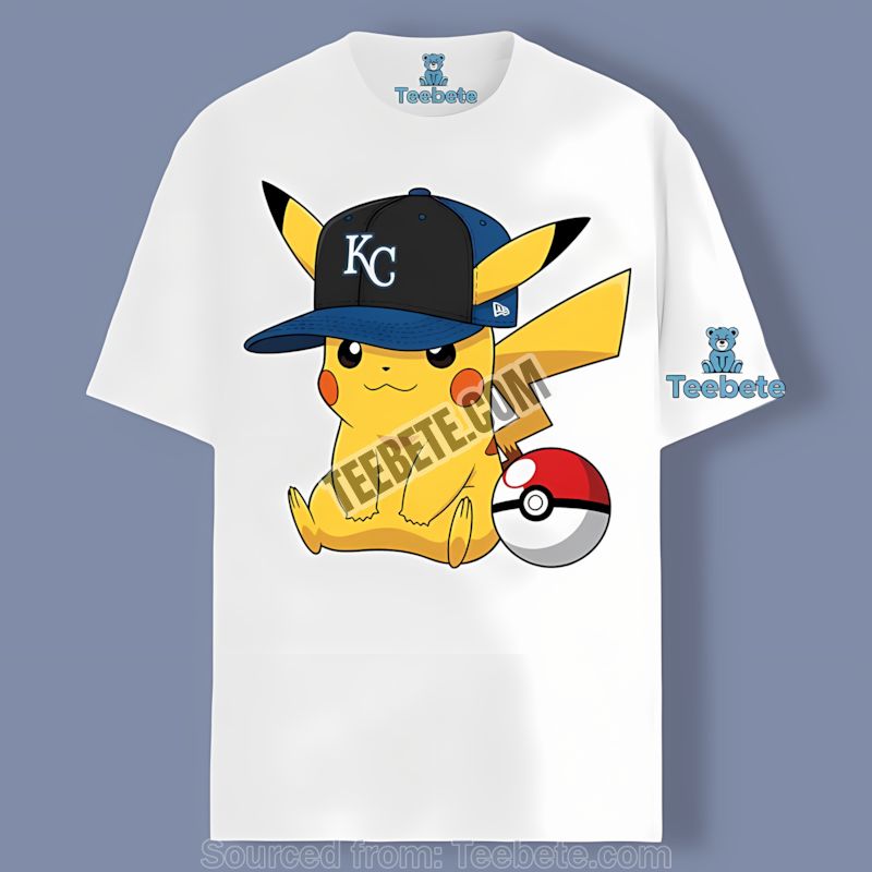 Pikachu Wearing Kansas City Royals Hat Vintage Shirt