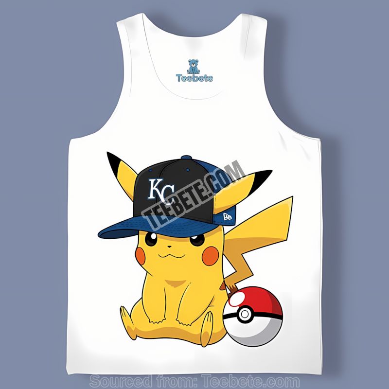 Pikachu Wearing Kansas City Royals Hat Vintage Tanktop Pikachu Wearing Kansas City Royals Hat Vintage Tanktop