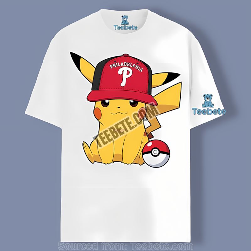 Pikachu Wearing Philadelphia Phillies Hat Shirt