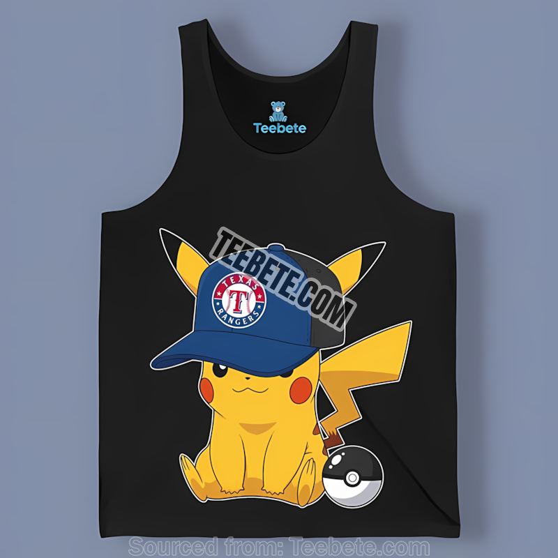 Pikachu Wearing Texas Rangers Hat Trendy Tanktop Pikachu Wearing Texas Rangers Hat Trendy Tanktop