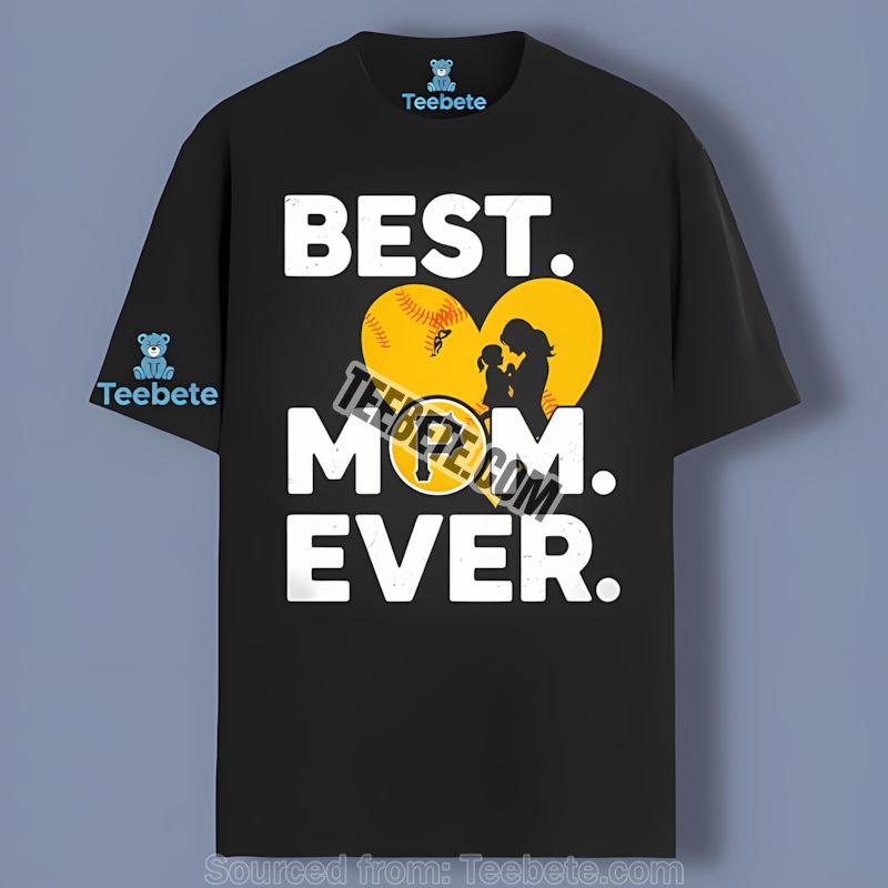 Pittsburgh Pirates Best Mom Ever Heart Regular Shirt