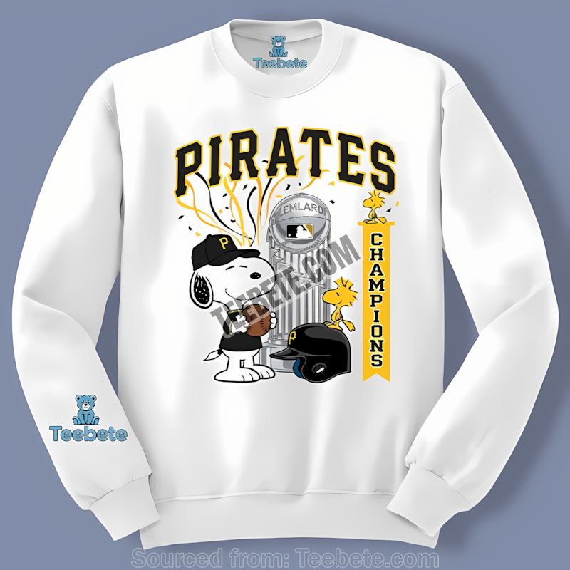 Pittsburgh Pirates Champions Snoopy Celebration Graphic Shirt