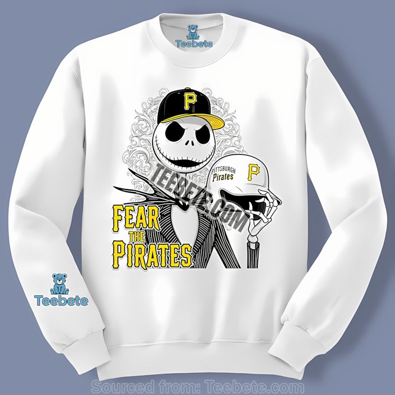 Pittsburgh Pirates Fear The Jack Skellington Cotton Long Sleeve Pittsburgh Pirates Fear The Jack Skellington Cotton Long Sleeve