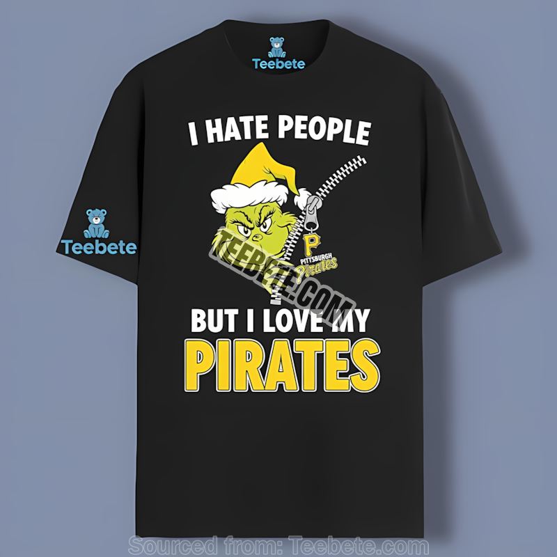 Pittsburgh Pirates Grinch I Hate People Love My Graphic Shirt