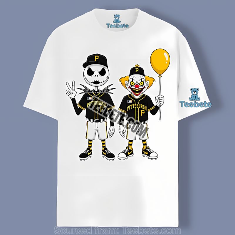 Pittsburgh Pirates Halloween Jack Skellington And Pennywise Color Shirt
