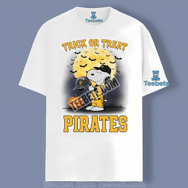 Pittsburgh Pirates Halloween Snoopy Trick Or Treat Cotton Shirt