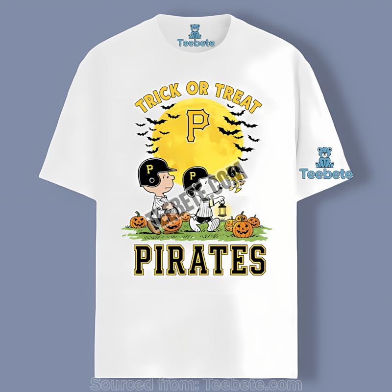 Pittsburgh Pirates Halloween Trick Or Treat Charlie Brown Snoopy Color Shirt