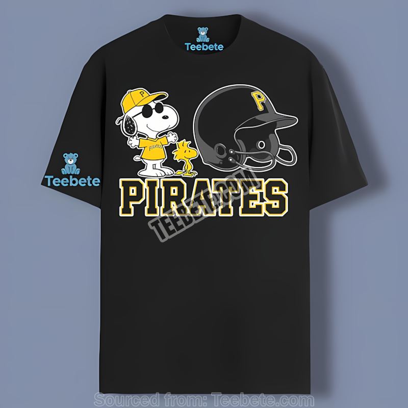 Pittsburgh Pirates Helmet Vs Snoopy And Woodstock Cotton Shirt