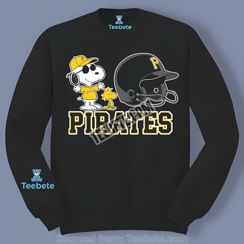 Pittsburgh Pirates Helmet Vs Snoopy And Woodstock Cotton Long Sleeve Pittsburgh Pirates Helmet Vs Snoopy And Woodstock Cotton Long Sleeve