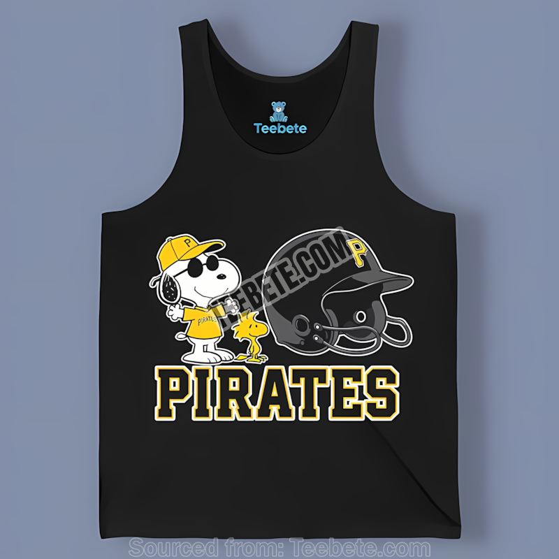 Pittsburgh Pirates Helmet Vs Snoopy And Woodstock Cotton Tanktop Pittsburgh Pirates Helmet Vs Snoopy And Woodstock Cotton Tanktop