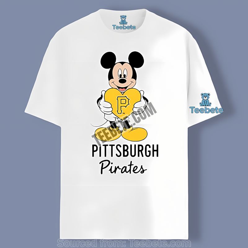 Pittsburgh Pirates Mickey Heart Adults Shirt