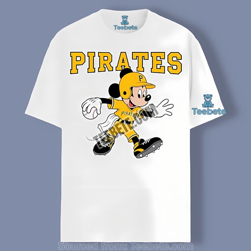 Pittsburgh Pirates Mickey Mouse Relaxed Cotton Shirt