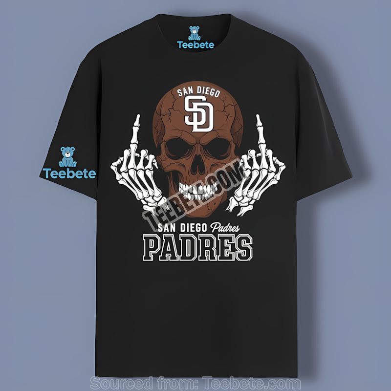 Premium San Diego Padres Skull Middle Finger Retro Shirt