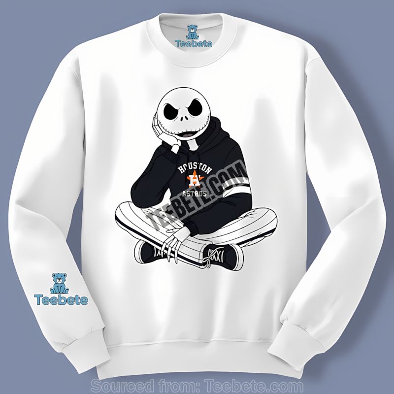 Relaxed Jack Skellington Houston Astros Hoodie Long Sleeve Relaxed Jack Skellington Houston Astros Hoodie Long Sleeve