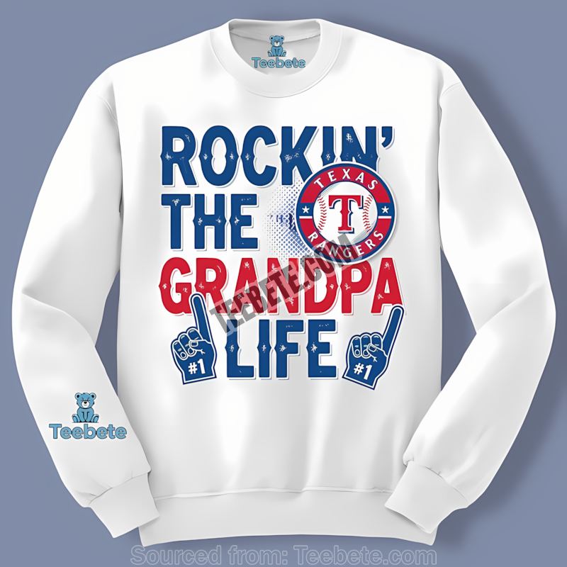 Rockin The Grandpa Life With Texas Rangers Spirit Long Sleeve Rockin The Grandpa Life With Texas Rangers Spirit Long Sleeve