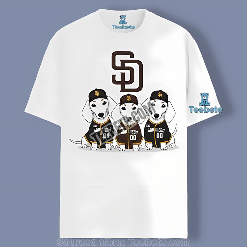San Diego Padres Dachshund Dog Cotton Shirt
