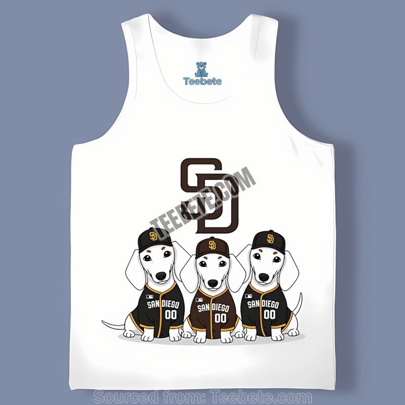 San Diego Padres Dachshund Dog Cotton Tanktop San Diego Padres Dachshund Dog Cotton Tanktop