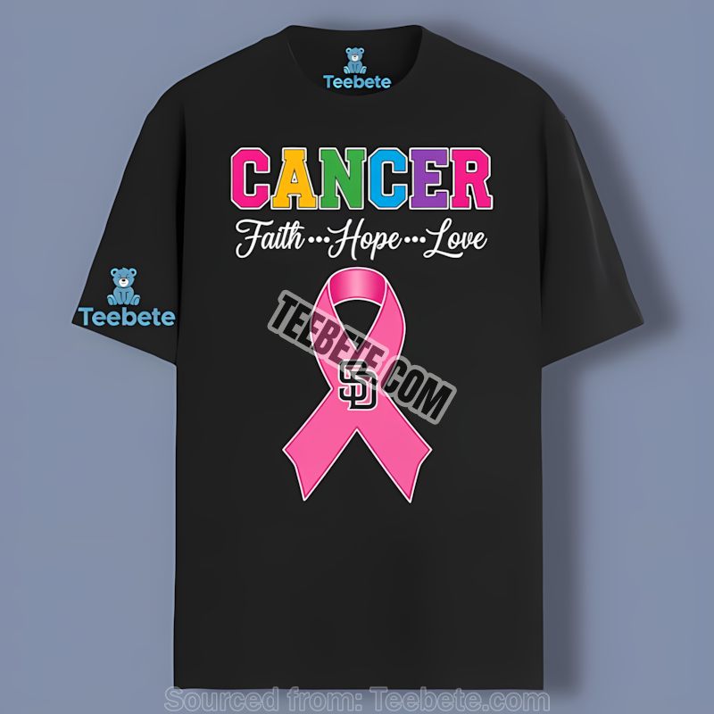 San Diego Padres Faith Hope Love Cancer Awareness Shirt