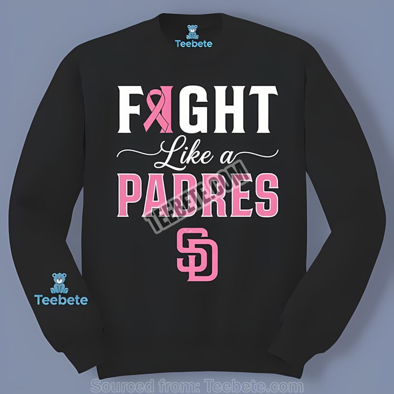 San Diego Padres Fight Like Breast Cancer Retro Long Sleeve San Diego Padres Fight Like Breast Cancer Retro Long Sleeve
