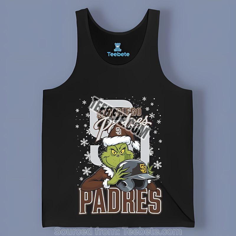 San Diego Padres Grinch Helmet Holding Trendy Tanktop San Diego Padres Grinch Helmet Holding Trendy Tanktop