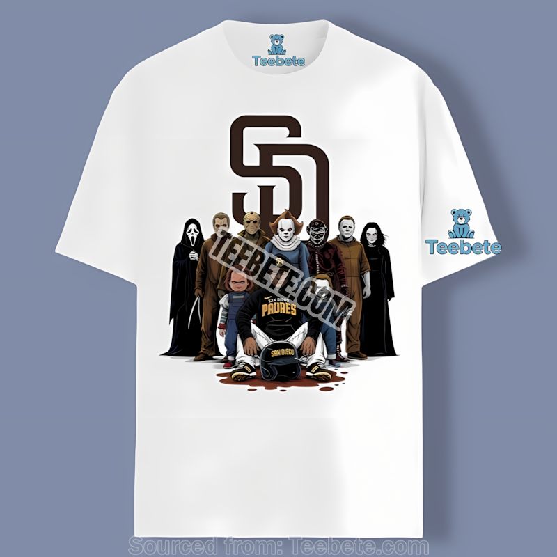 San Diego Padres Horror Movie Characters Halloween Retro Shirt