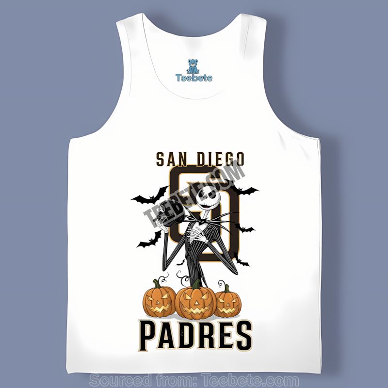 San Diego Padres Jack Skellington Pumpkin Halloween Vintage Tanktop San Diego Padres Jack Skellington Pumpkin Halloween Vintage Tanktop