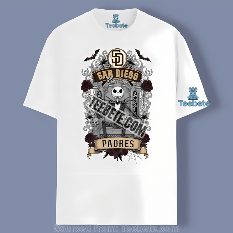 San Diego Padres Jack Skellington Throne Cotton Shirt