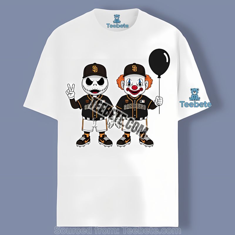 San Diego Padres Jack Skellington X Pennywise Halloween Cotton Shirt
