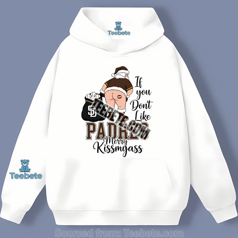 San Diego Padres Merry Kiss My Ass Santa Retro Hoodie San Diego Padres Merry Kiss My Ass Santa Retro Hoodie