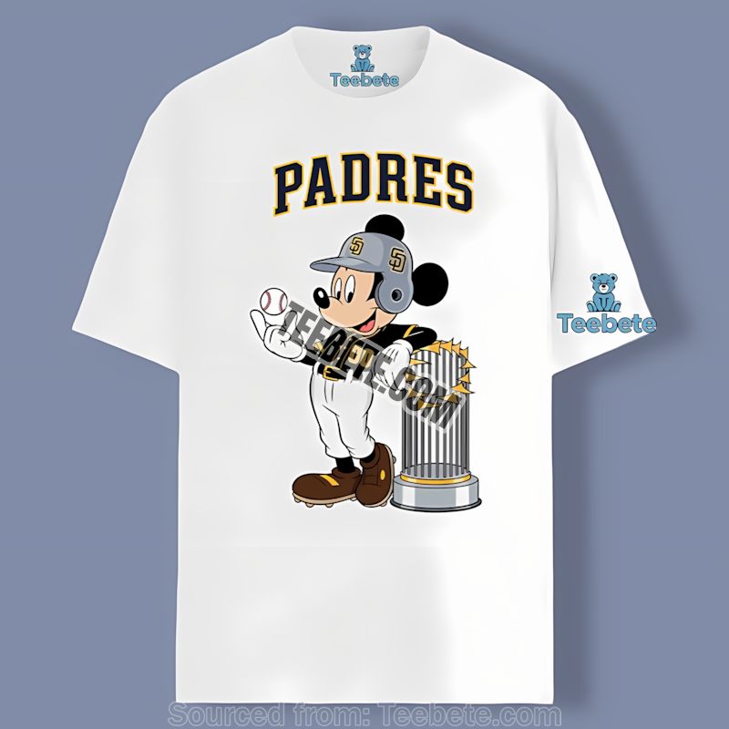 San Diego Padres Mickey Baseball Bat Cartoon Unisex Shirt