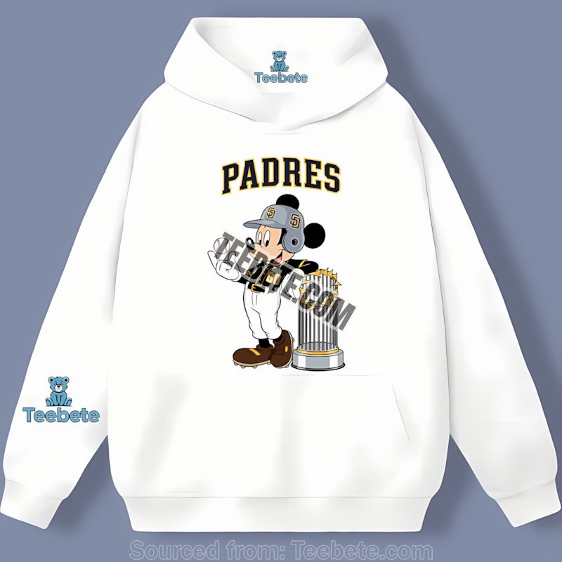 San Diego Padres Mickey Baseball Bat Cartoon Unisex Hoodie San Diego Padres Mickey Baseball Bat Cartoon Unisex Hoodie