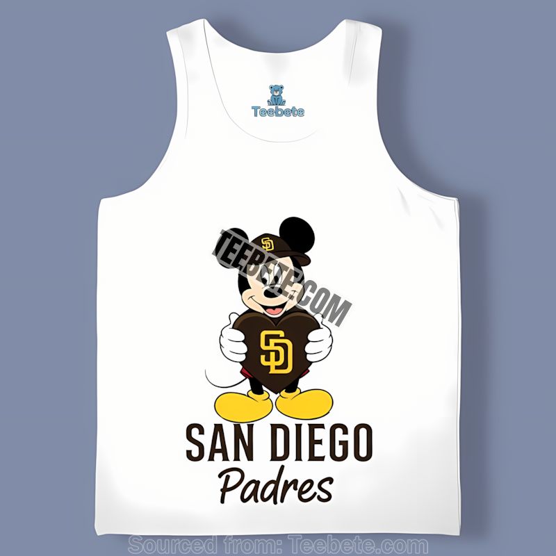 San Diego Padres Mickey Heart Classic Tanktop San Diego Padres Mickey Heart Classic Tanktop