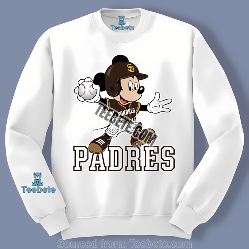 San Diego Padres Mickey Quarterback Graphic Long Sleeve San Diego Padres Mickey Quarterback Graphic Long Sleeve