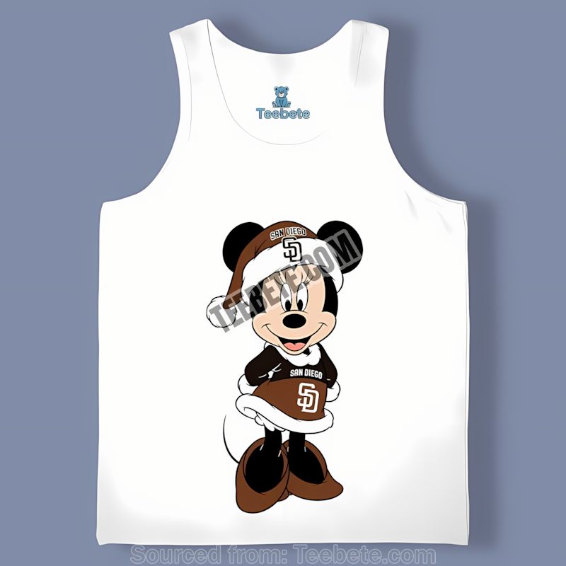 San Diego Padres Minnie Mouse Christmas Sports Tanktop San Diego Padres Minnie Mouse Christmas Sports Tanktop