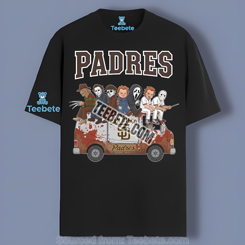 San Diego Padres Vs Halloween Horror Bus Unisex Shirt